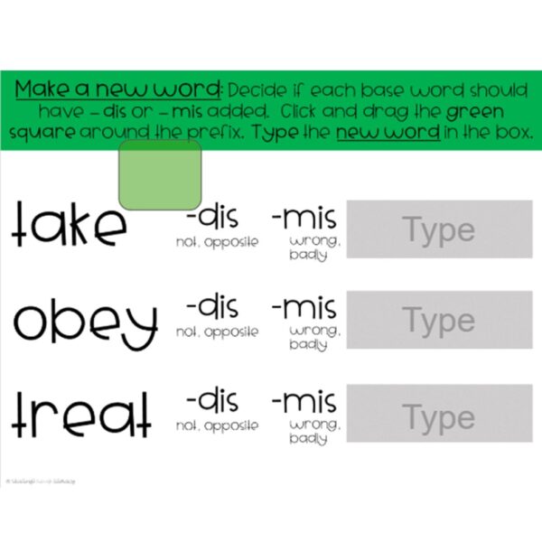 Digital Word Work: Prefixes- un, re, dis, & mis - Image 2