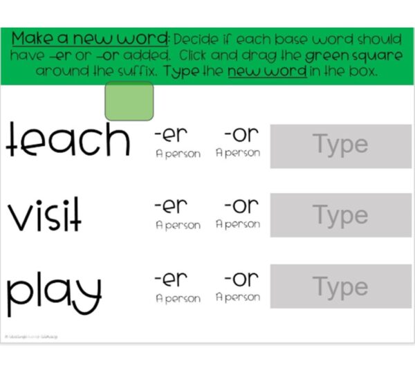 Digital Word Work: Suffixes Part 4- er, or, ess, & ist - Image 3
