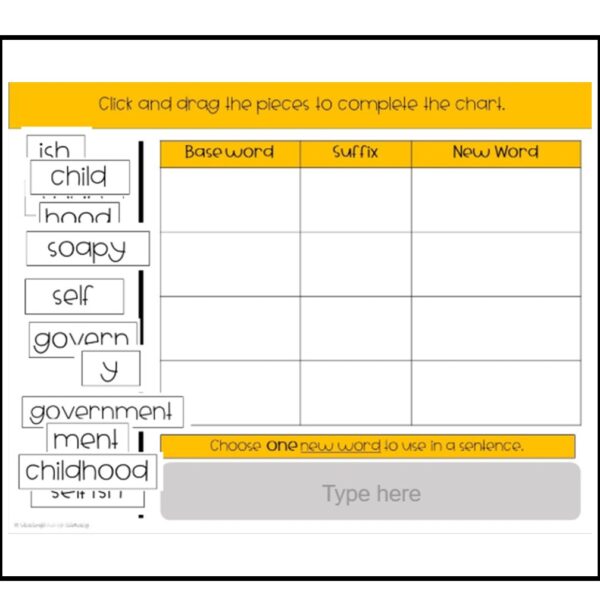Digital Word Work: Suffixes Part 3- y, ment, ish, & hood - Image 4