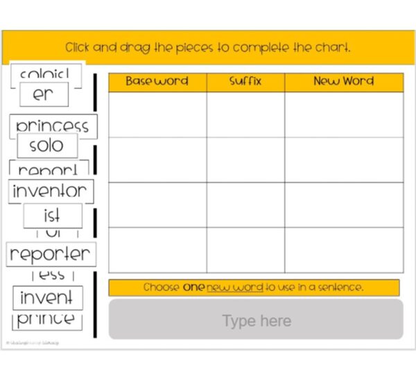 Digital Word Work: Suffixes Part 4- er, or, ess, & ist - Image 4